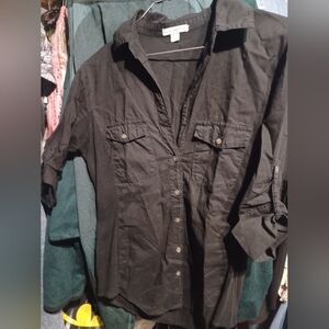 Black Button-Up Blouse